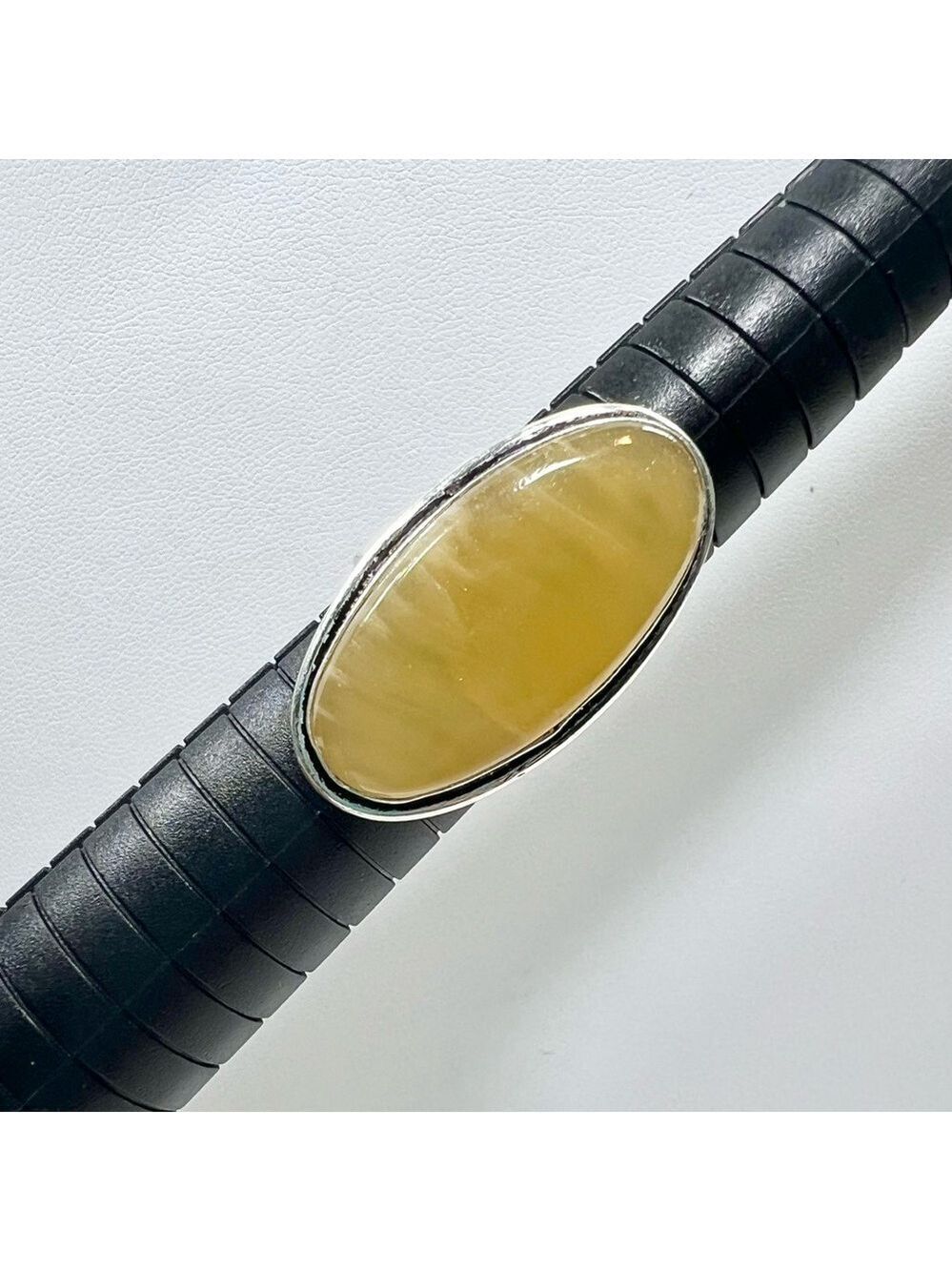 Yellow Lace Agate 925 Gemstone Ring size 8